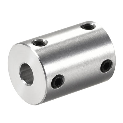 Harfington Rigid Coupling 25mm Length 18mm Diameter Aluminum Alloy Shaft Coupler Connector Silver