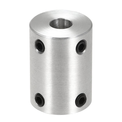 Harfington Rigid Coupling 25mm Length 18mm Diameter Aluminum Alloy Shaft Coupler Connector Silver