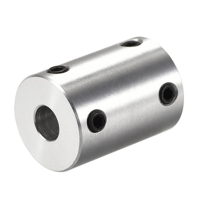 Harfington Rigid Coupling 25mm Length 18mm Diameter Aluminum Alloy Shaft Coupler Connector Silver