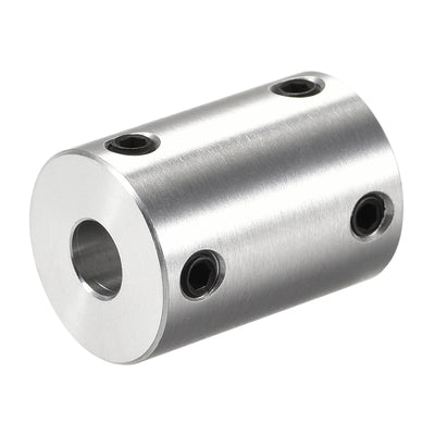 Harfington Rigid Coupling 25mm Length 18mm Diameter Aluminum Alloy Shaft Coupler Connector Silver