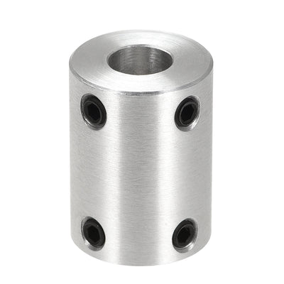 Harfington Rigid Coupling 25mm Length 18mm Diameter Aluminum Alloy Shaft Coupler Connector Silver