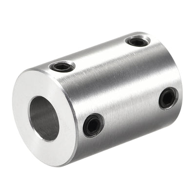 Harfington Rigid Coupling 25mm Length 18mm Diameter Aluminum Alloy Shaft Coupler Connector Silver