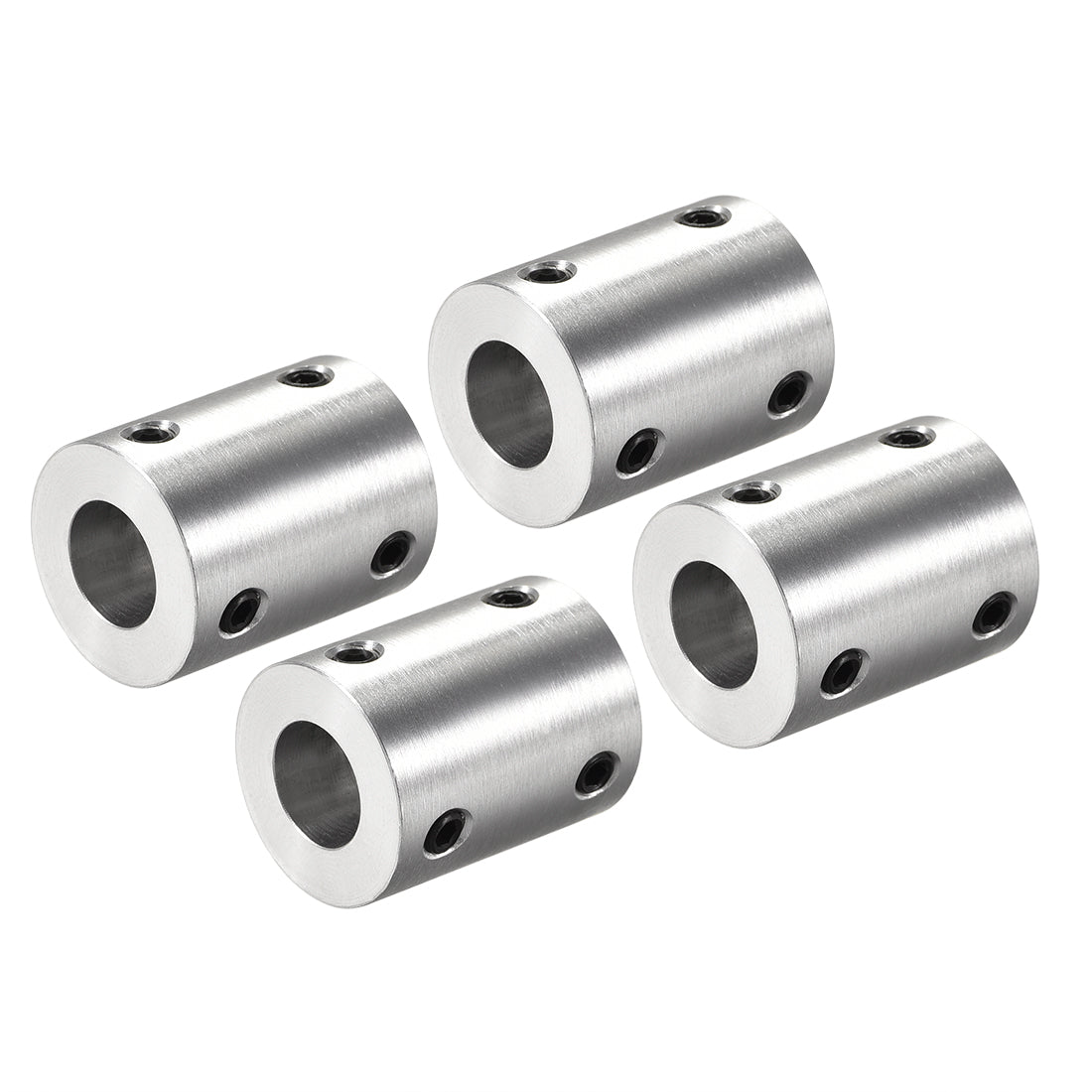 Harfington Rigid Coupling 25mm Length 20mm Diameter Aluminum Alloy Shaft Coupler Connector Silver 4pcs