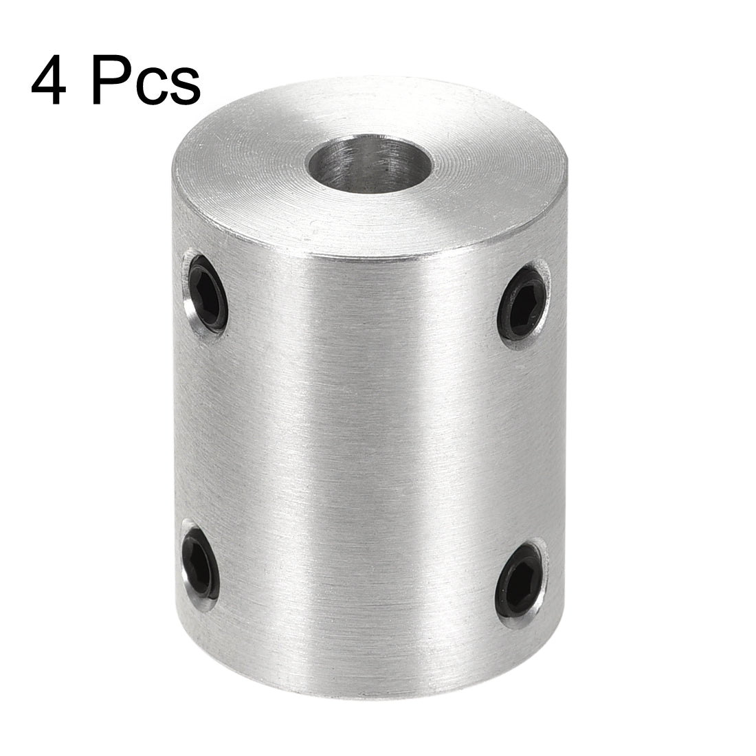 Harfington Rigid Coupling 25mm Length 20mm Diameter Aluminum Alloy Shaft Coupler Connector Silver 4pcs
