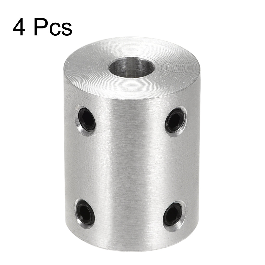 Harfington Rigid Coupling 25mm Length 20mm Diameter Aluminum Alloy Shaft Coupler Connector Silver 4pcs