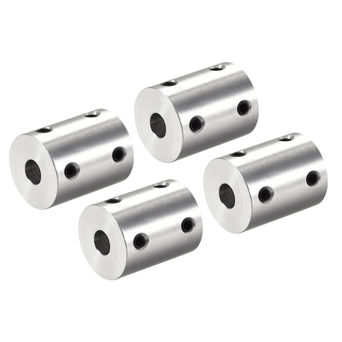 Harfington Rigid Coupling 25mm Length 20mm Diameter Aluminum Alloy Shaft Coupler Connector Silver 4pcs