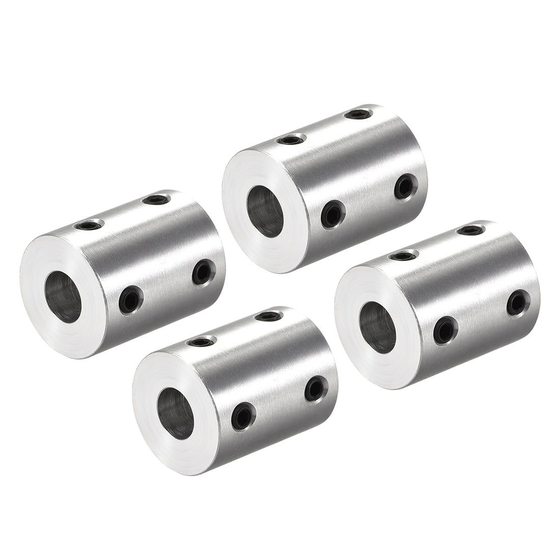 Harfington Rigid Coupling 25mm Length 20mm Diameter Aluminum Alloy Shaft Coupler Connector Silver 4pcs