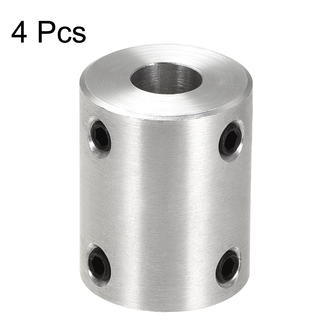Harfington Rigid Coupling 25mm Length 20mm Diameter Aluminum Alloy Shaft Coupler Connector Silver 4pcs