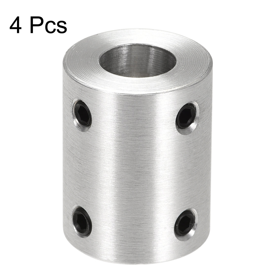 Harfington Rigid Coupling 25mm Length 20mm Diameter Aluminum Alloy Shaft Coupler Connector Silver 4pcs