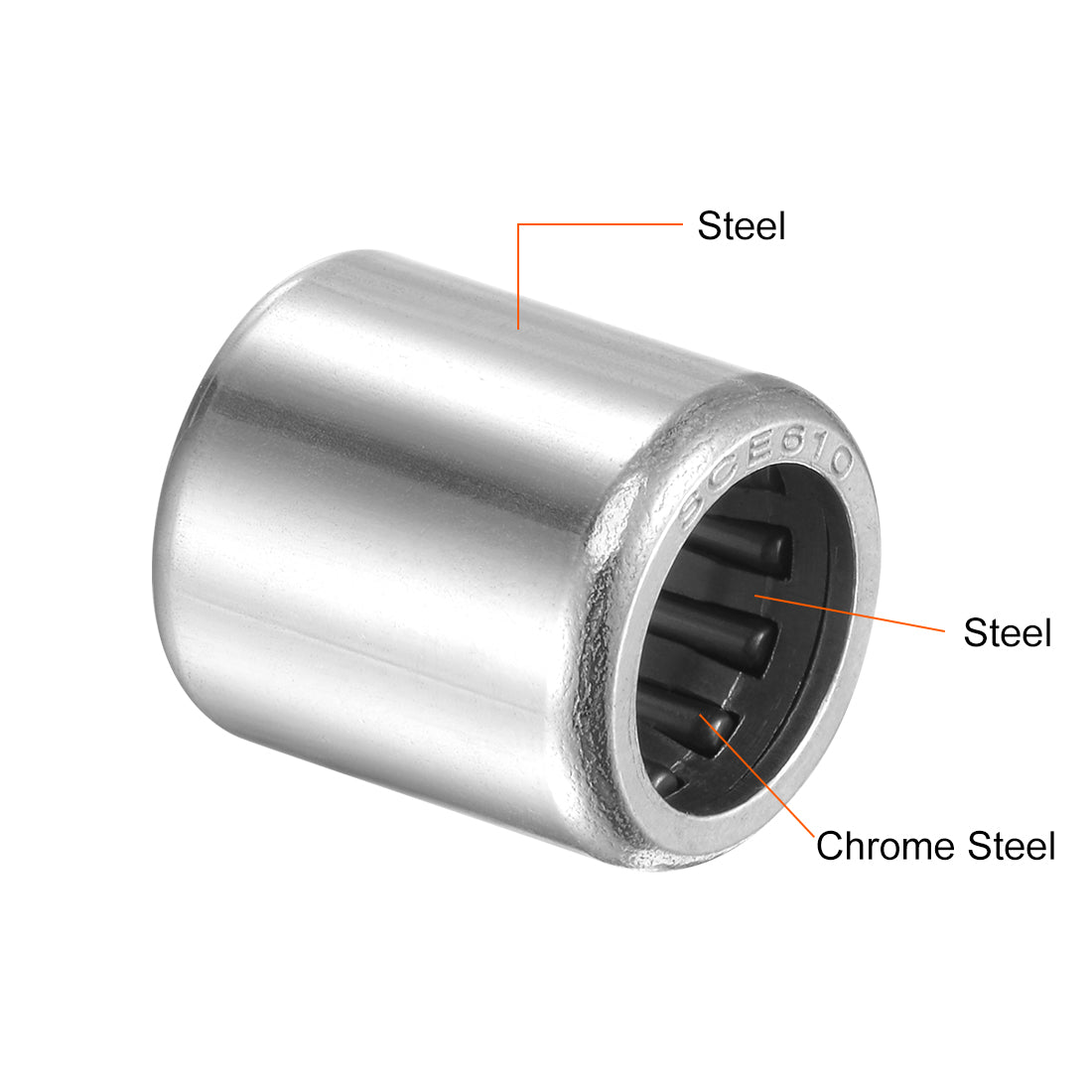 Harfington Needle Roller Bearings, Open End, Stamping Steel Drawn Cup Chrome Steel Rollers, Inch