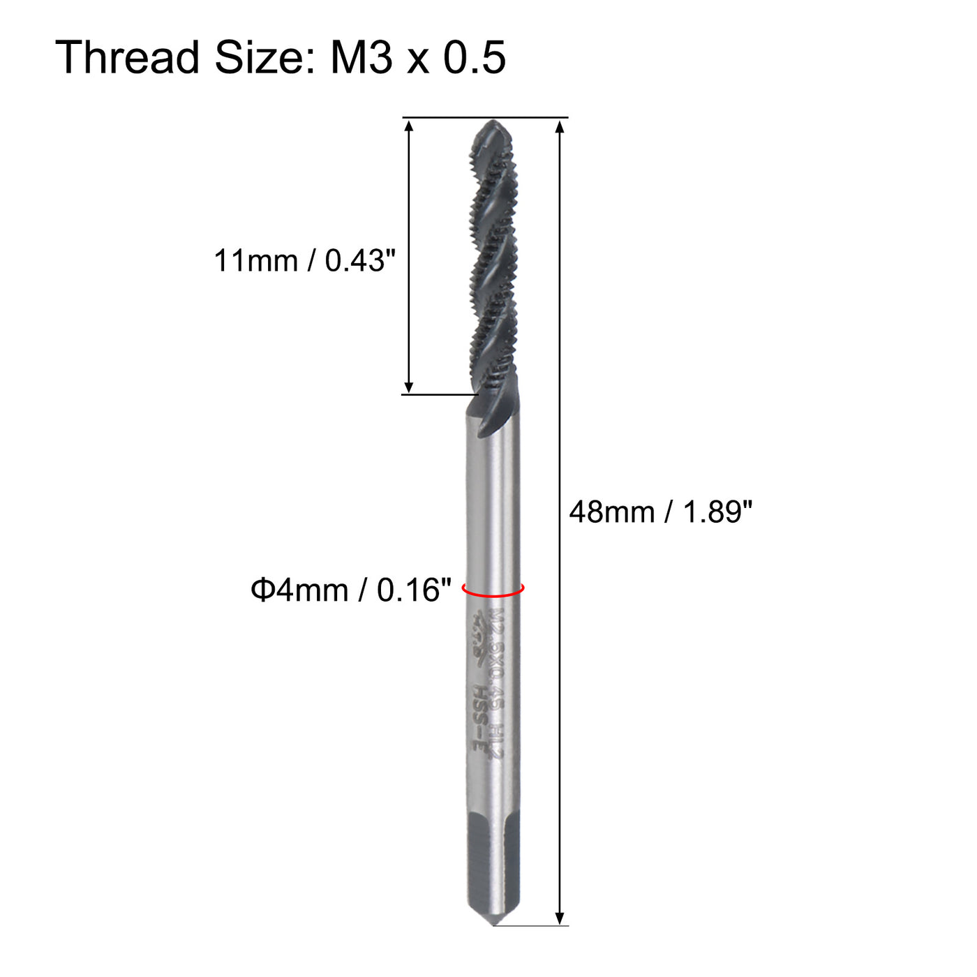 Harfington Spiral Flutes Tap Metric Machine Thread Tap HSS Nitriding Coated Threading Tool