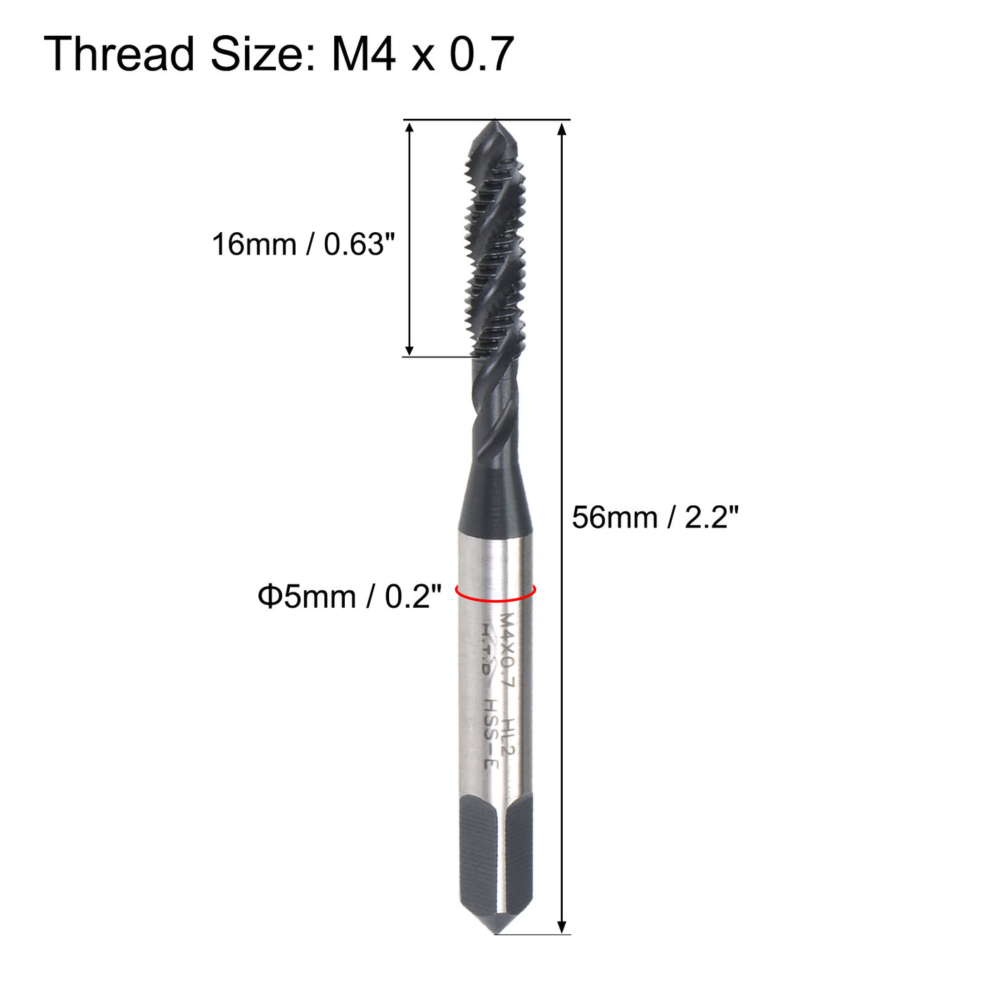 Harfington Spiral Flutes Tap Metric Machine Thread Tap HSS Nitriding Coated Threading Tool
