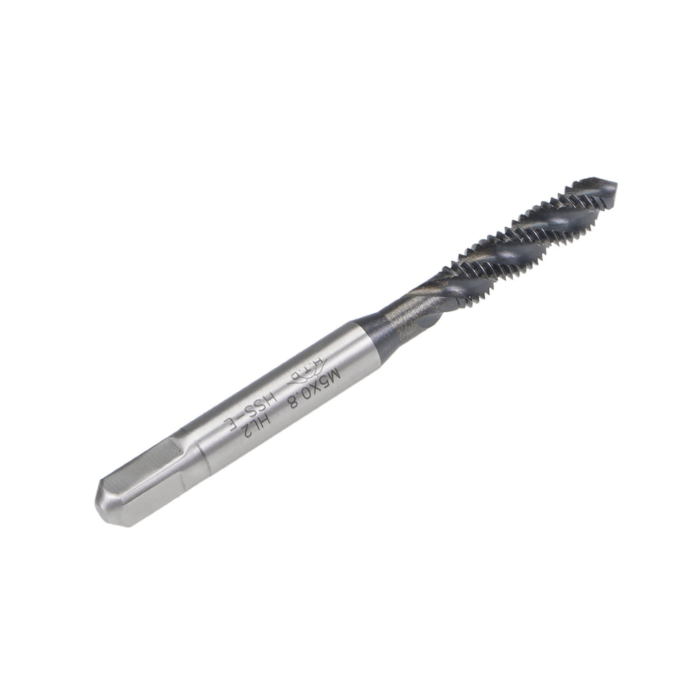 Harfington M5 x 0.8 Spiral Flute Tap Metric Machine Thread Tap HSS Nitriding Coated 2pcs