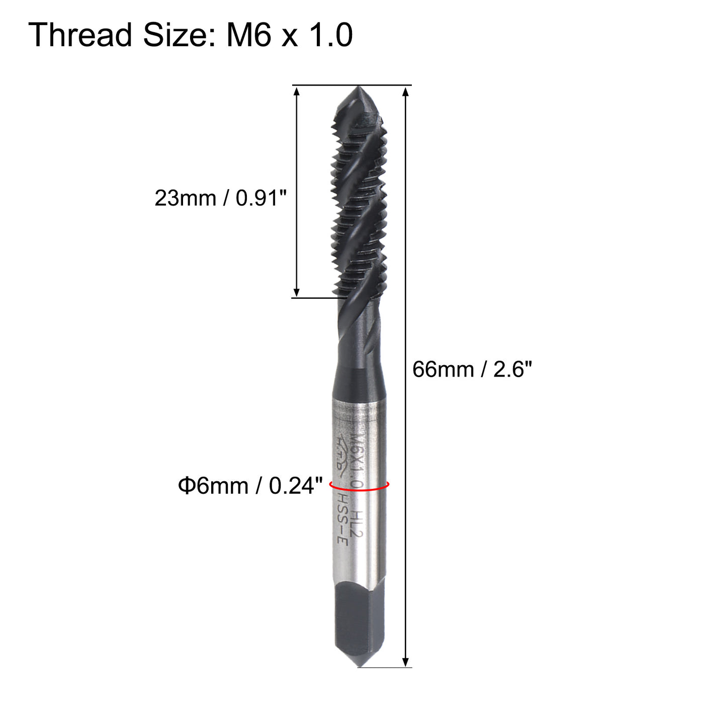 Harfington Spiral Flutes Tap Metric Machine Thread Tap HSS Nitriding Coated Threading Tool