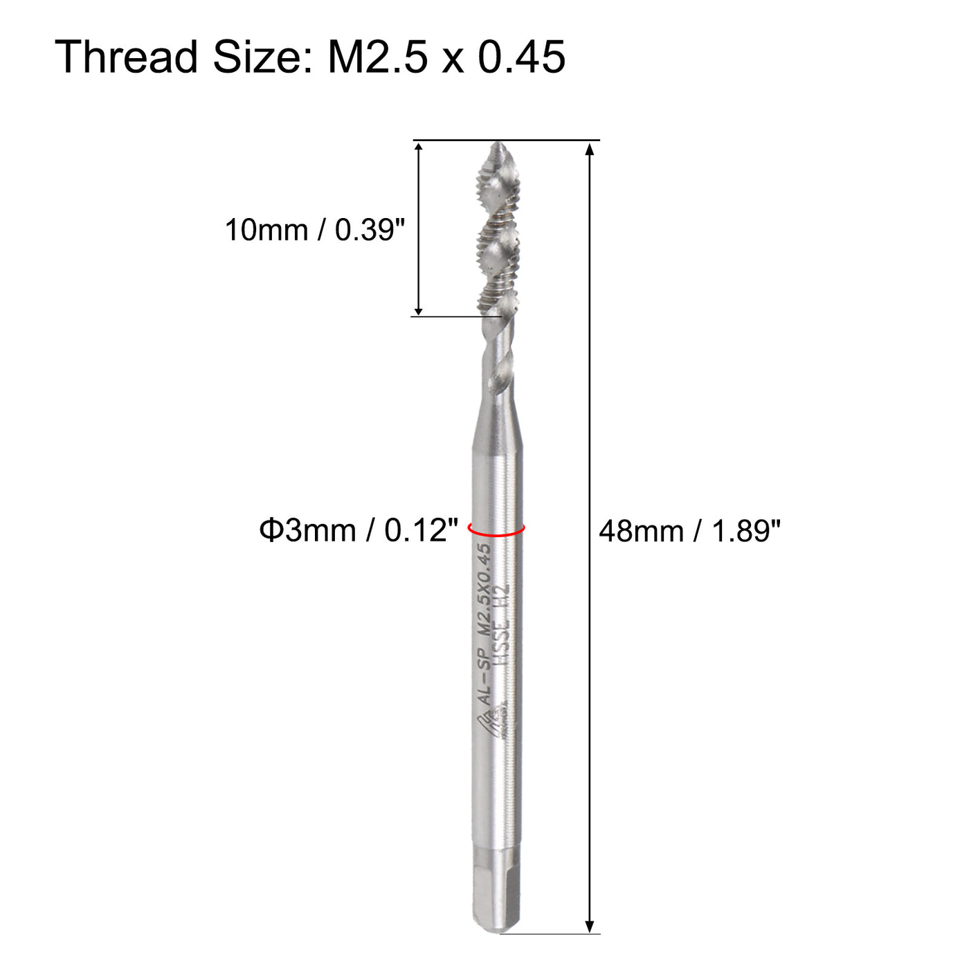Harfington Spiral Flute Tap Metric Machine Thread Tap HSS Cobalt Uncoated Tapping Tool