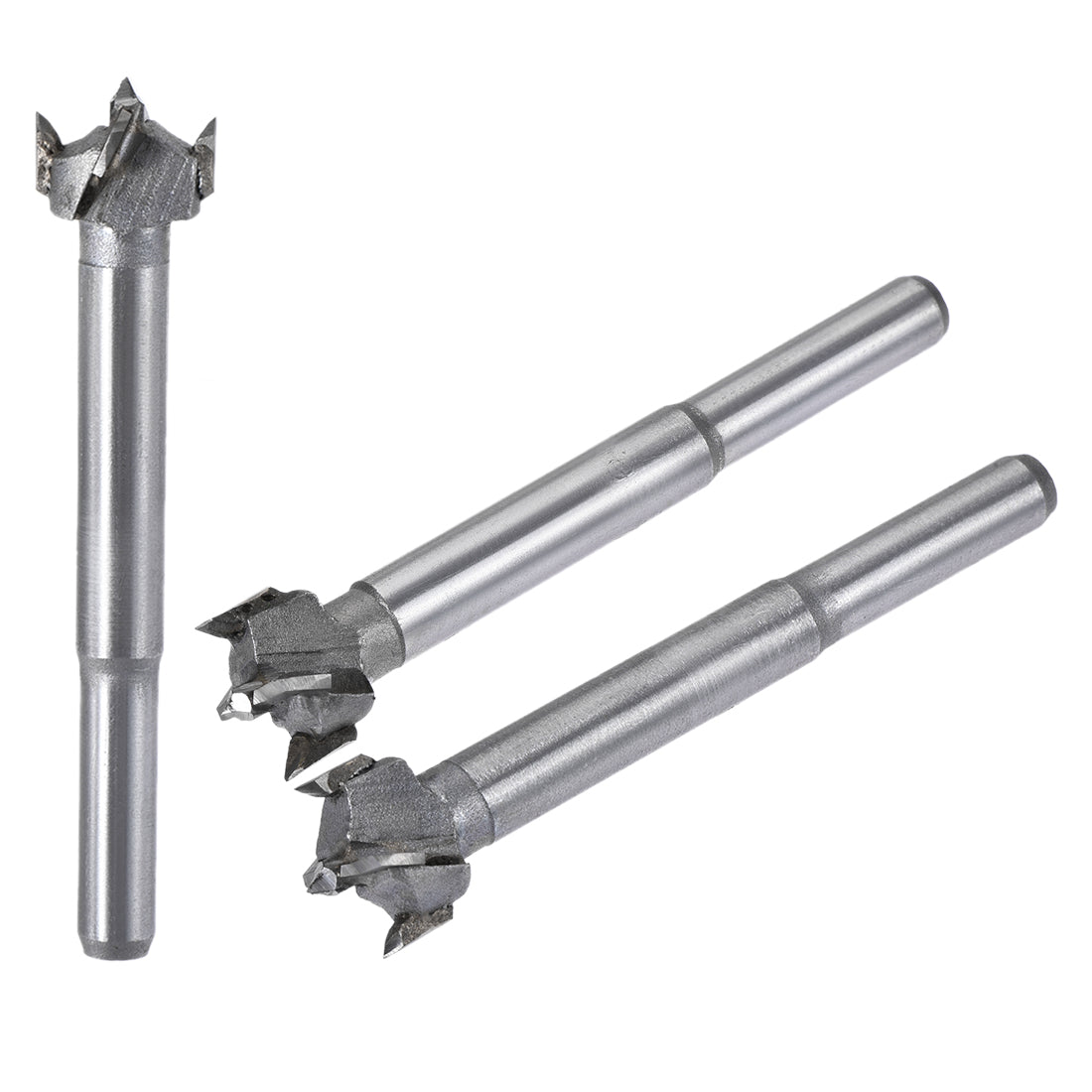 Harfington Forstner Wood Boring Drill Bits 14mm 15mm 16mm Dia. Hole Saw Carbide Alloy Steel Tip Round Shank Cutting for Hinge Plywood Wood Tool 3in1 Set