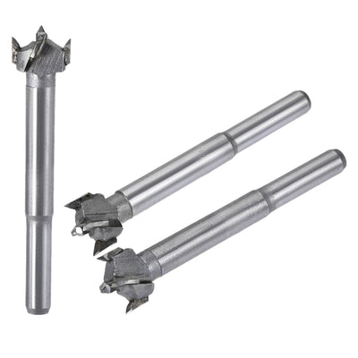 Harfington Forstner Wood Boring Drill Bits 14mm 15mm 16mm Dia. Hole Saw Carbide Alloy Steel Tip Round Shank Cutting for Hinge Plywood Wood Tool 3in1 Set