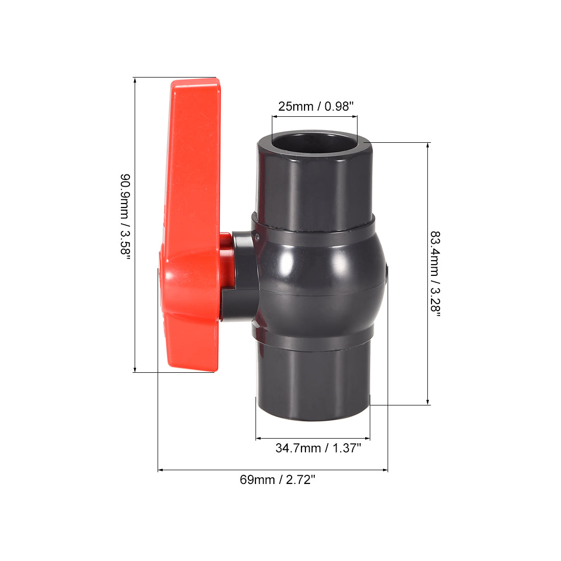 Harfington Ball Valve, Socket Type, for Control Water Flow, PVC