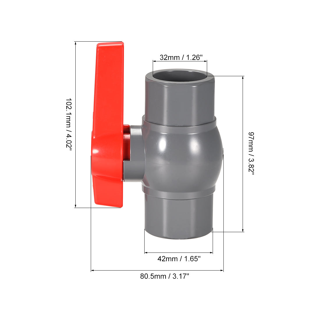 Harfington Ball Valve, Socket Type, for Control Water Flow, PVC