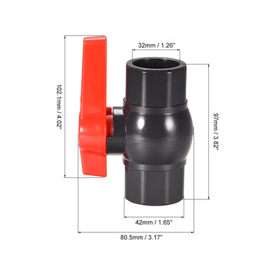 Harfington Ball Valve, Socket Type, for Control Water Flow, PVC