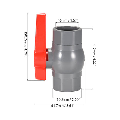 Harfington Ball Valve, Socket Type, for Control Water Flow, PVC