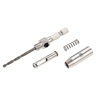Harfington Self Centering Hinge Tapper Core Drill Bit, Hole Puncher, 7/64 Diameter, for Woodworking, Silver