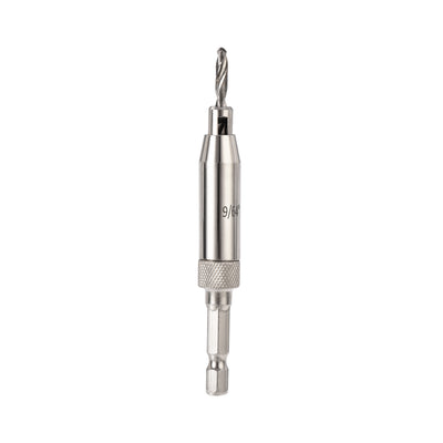 Harfington Self Centering Hinge Tapper Core Drill Bit, Hole Puncher, 9/64 Diameter, for Woodworking, Silver