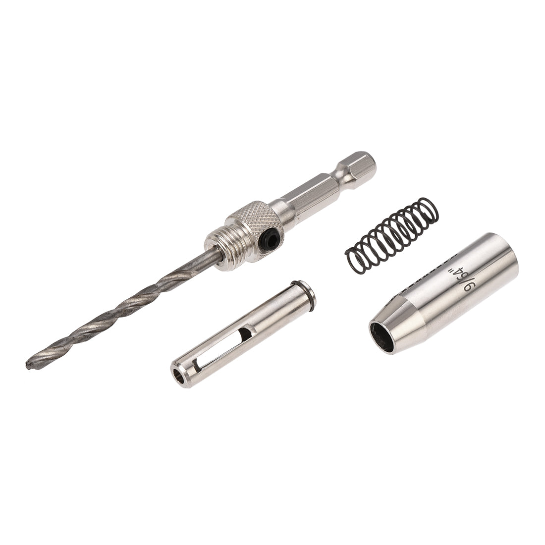 Harfington Self Centering Hinge Tapper Core Drill Bit, Hole Puncher, 9/64 Diameter, for Woodworking, Silver