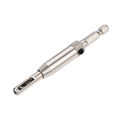 Harfington Self Centering Hinge Tapper Core Drill Bit, Hole Puncher, 9/64 Diameter, for Woodworking, Silver