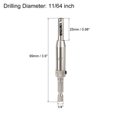 Harfington Self Centering Hinge Tapper Core Drill Bit, Hole Puncher, 11/64 Diameter, for Woodworking, Silver