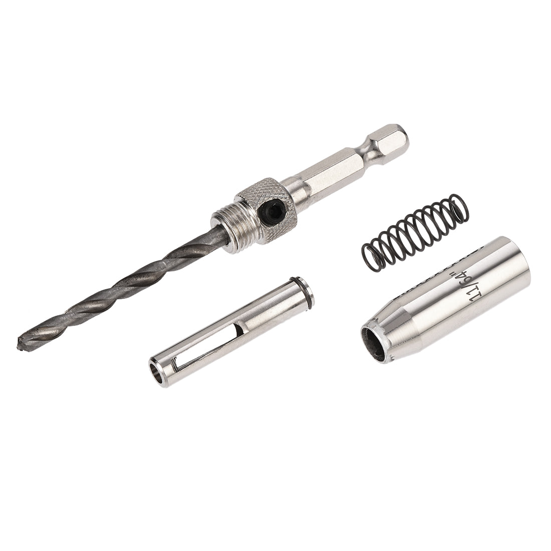 Harfington Self Centering Hinge Tapper Core Drill Bit, Hole Puncher, 11/64 Diameter, for Woodworking, Silver