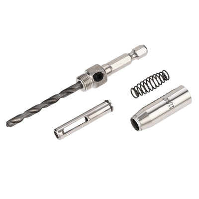 Harfington Self Centering Hinge Tapper Core Drill Bit, Hole Puncher, 11/64 Diameter, for Woodworking, Silver