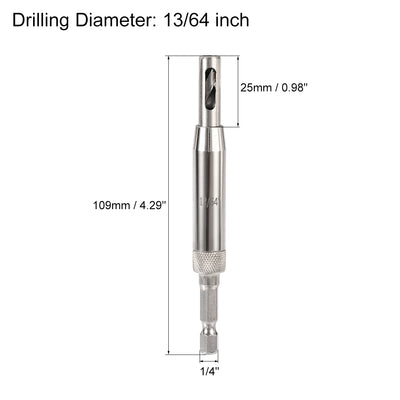 Harfington Self Centering Hinge Tapper Core Drill Bit, Hole Puncher, 13/64 Diameter, for Woodworking, Silver