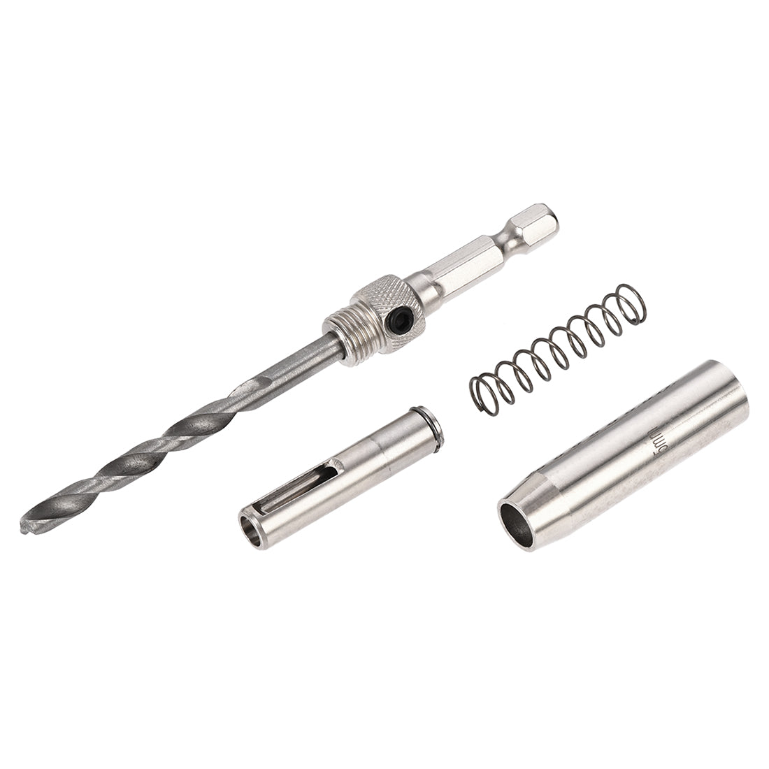 Harfington Self Centering Hinge Tapper Core Drill Bit, Hole Puncher, 5mm Diameter, for Woodworking, Silver