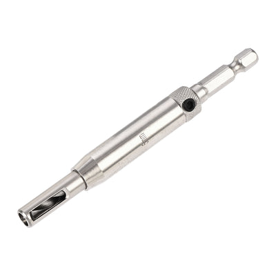 Harfington Self Centering Hinge Tapper Core Drill Bit, Hole Puncher, 5mm Diameter, for Woodworking, Silver