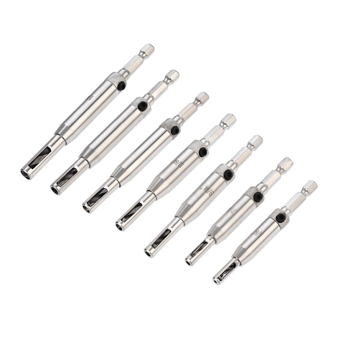 Harfington Self Centering Hinge Tapper Core Drill Bit, Hole Puncher, 5/64-1/4 Diameter, for Woodworking, 7in1 Set