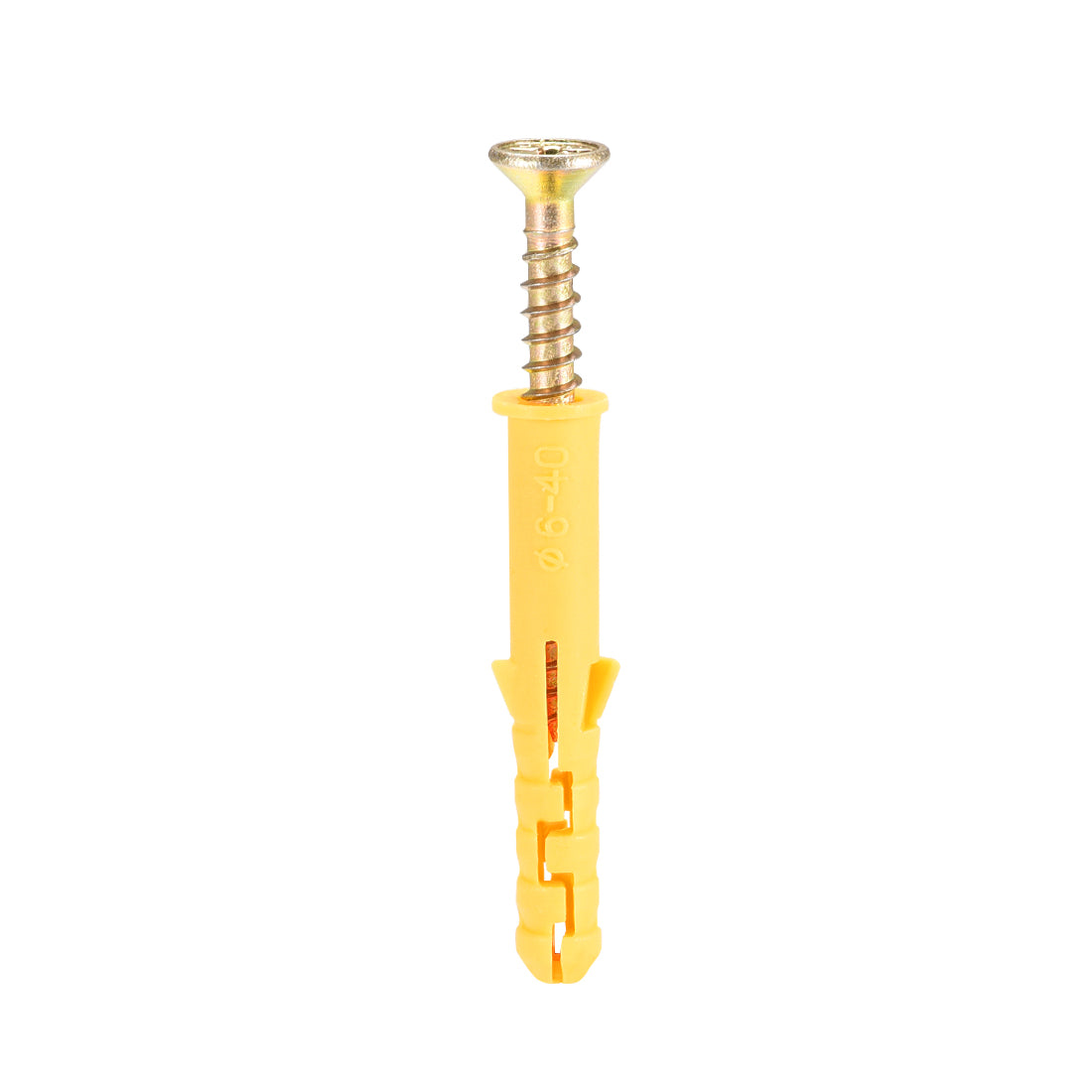 Harfington 6mmx40mm Plastic Expansion Tube for Drywall with Screws Yellow 100pcs