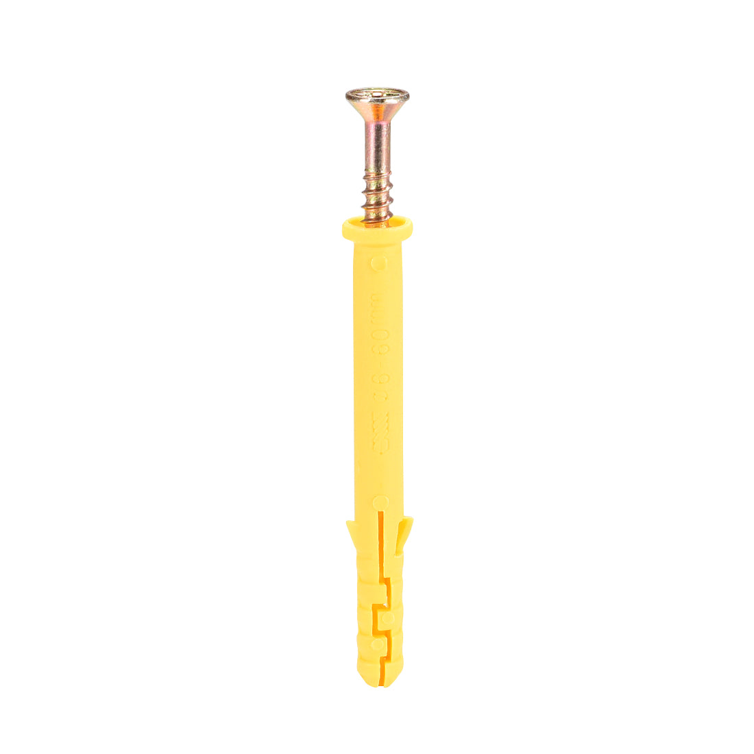 Harfington 6mmx60mm Plastic Expansion Tube for Drywall with Screws Yellow 30pcs