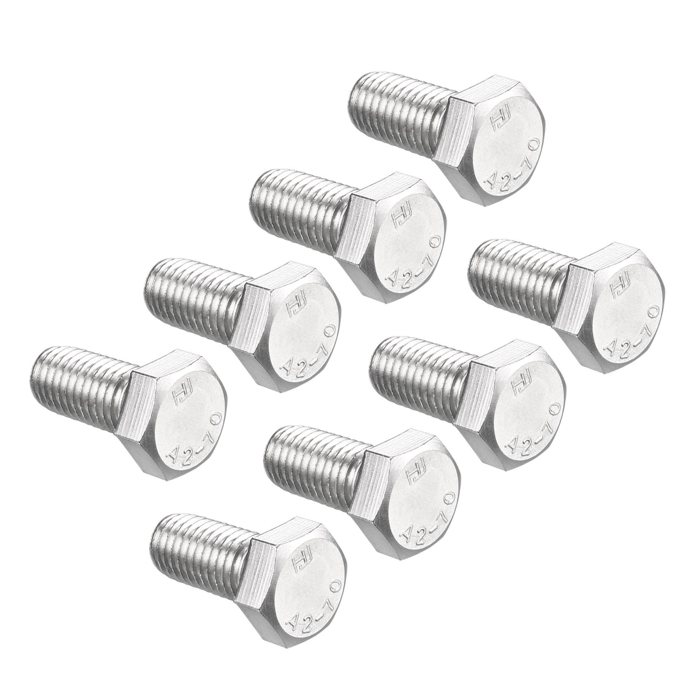 Harfington 8 pcs Stainless Steel Hexagonal Head Screw Bolts