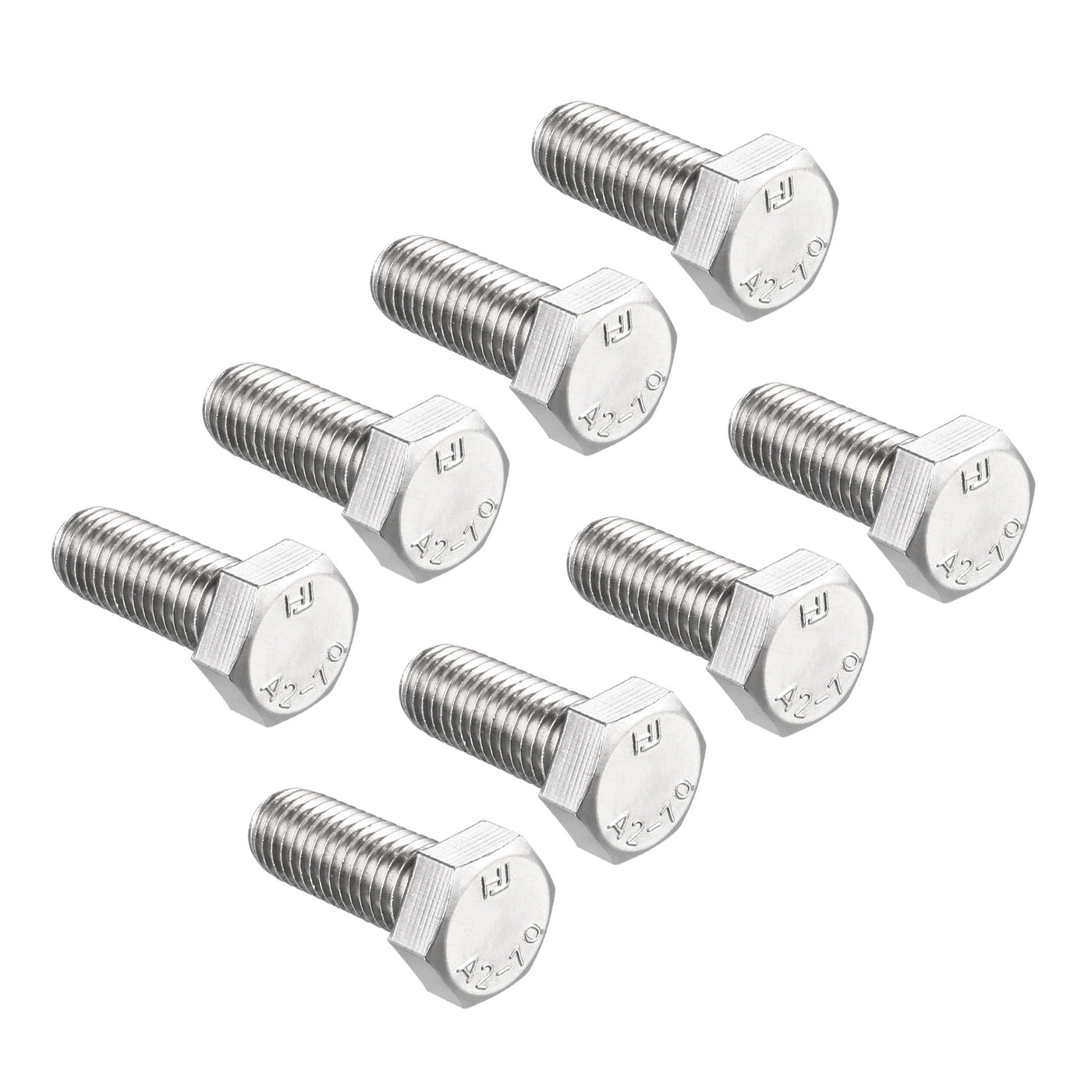 Harfington 8 pcs Stainless Steel Hexagonal Head Screw Bolts