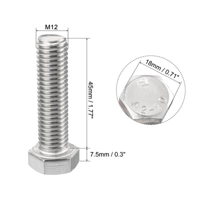 Harfington 4 pcs Stainless Steel Hexagonal Head Screw Bolts