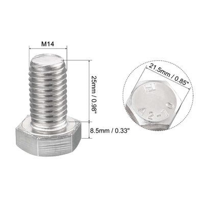 Harfington 2 pcs 304 Stainless Steel Hex Bolt
