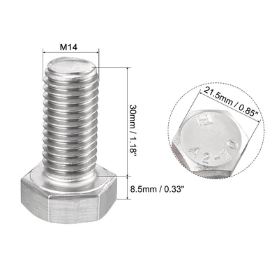 Harfington 2 pcs 304 Stainless Steel Hex Bolt