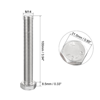 Harfington 2 pcs 304 Stainless Steel Hex Bolt