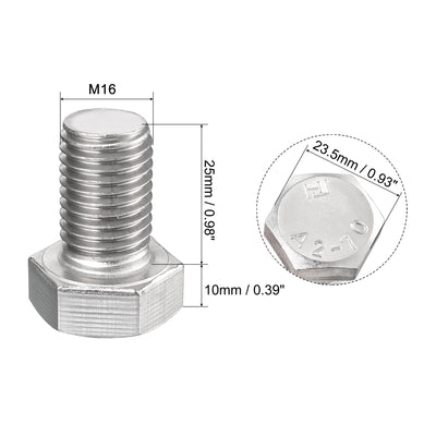 Harfington 4pcs Stainless Steel Hexagonal Head Screw Bolts