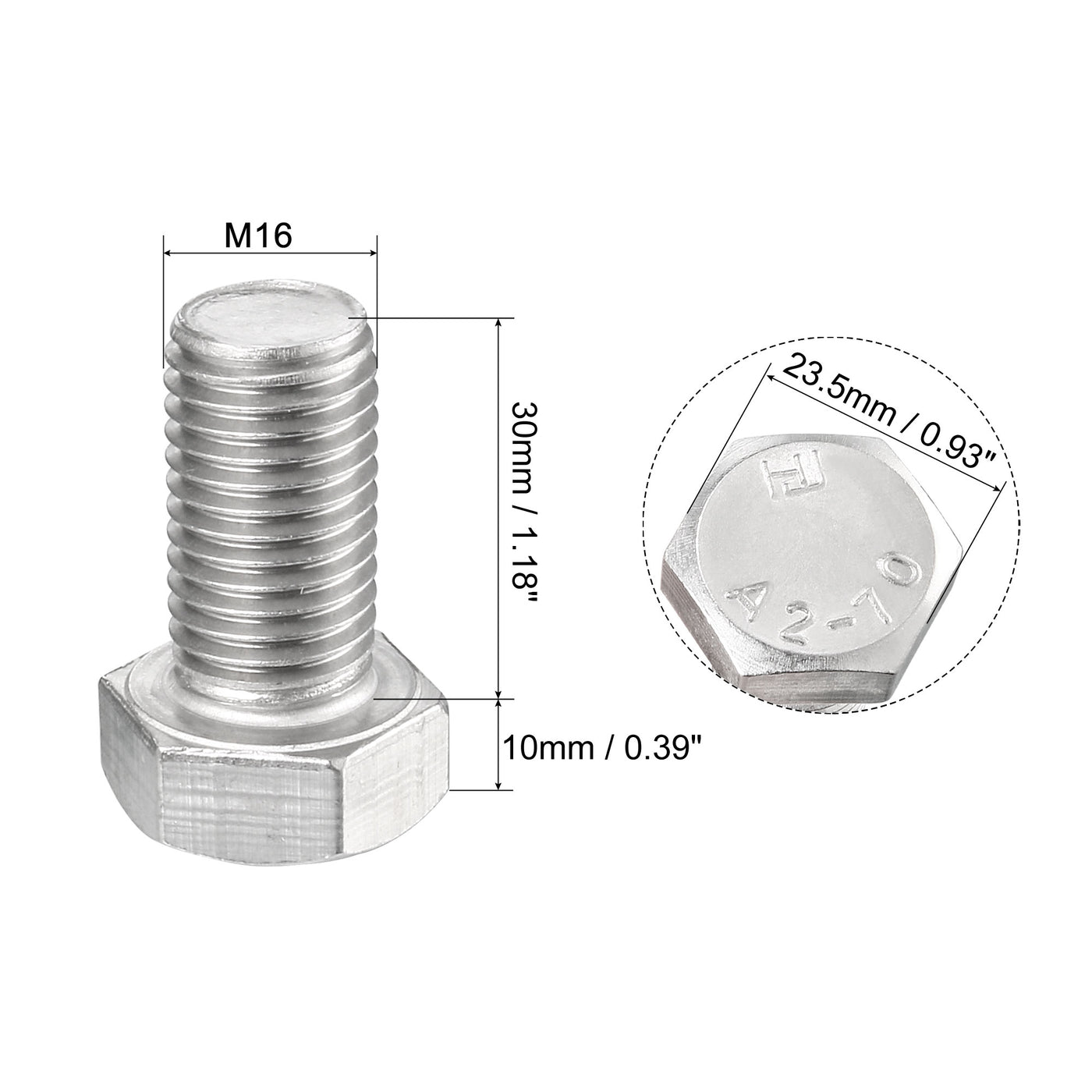 Harfington 6pcs 304 Stainless Steel Screw Bolts