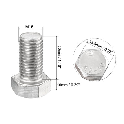 Harfington 4pcs Stainless Steel Hexagonal Head Screw Bolts