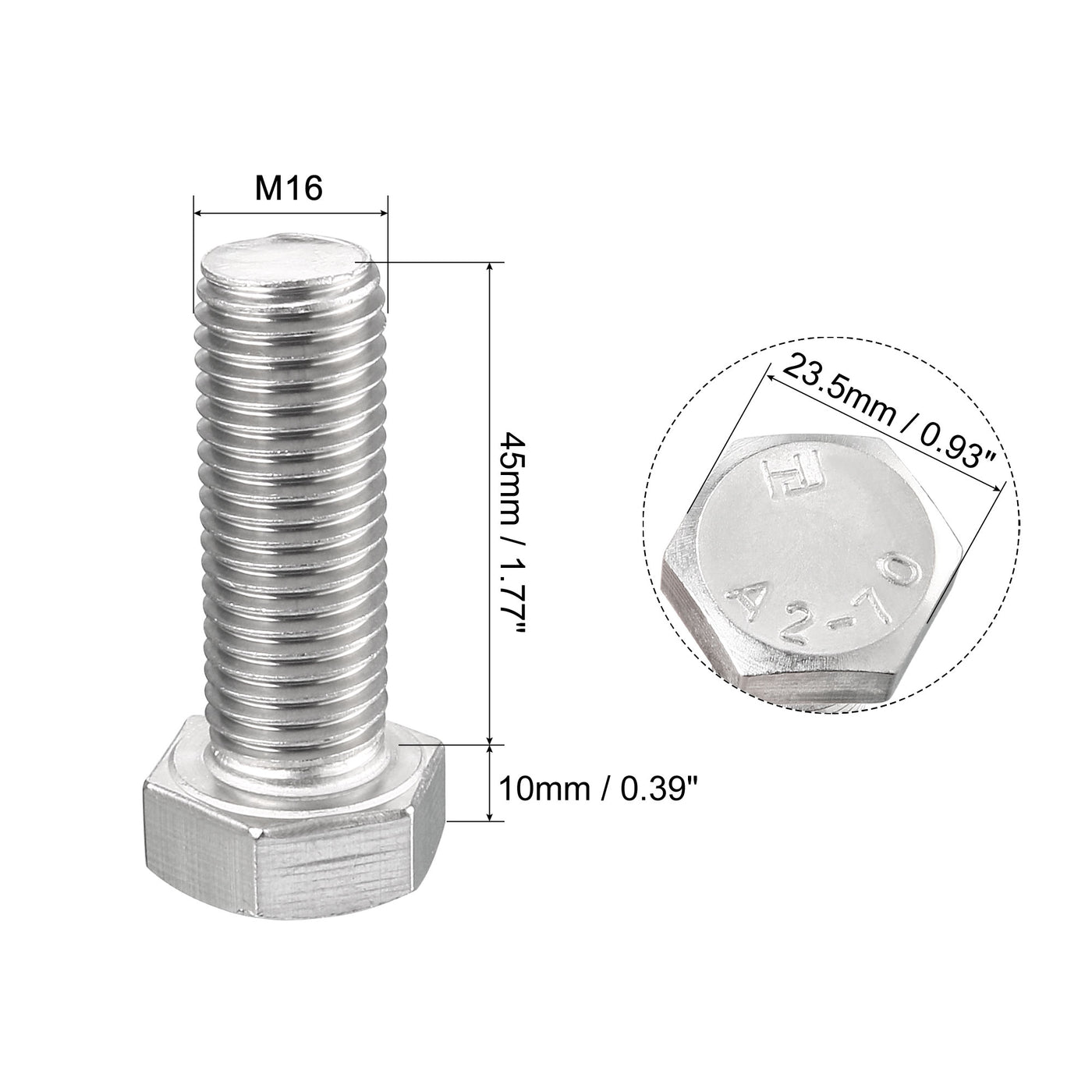 Harfington 6pcs 304 Stainless Steel Screw Bolts