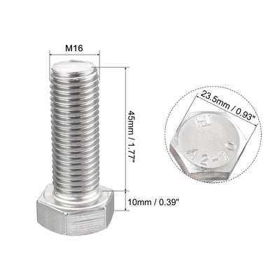 Harfington 4pcs Stainless Steel Hexagonal Head Screw Bolts