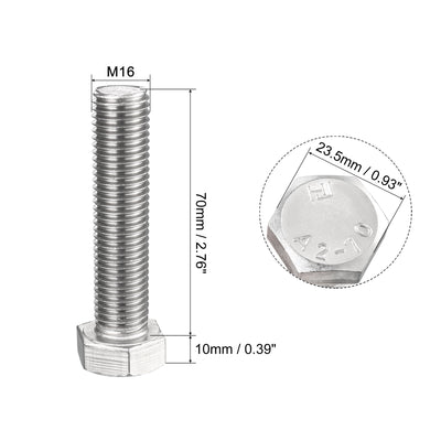 Harfington 4pcs Stainless Steel Hexagonal Head Screw Bolts